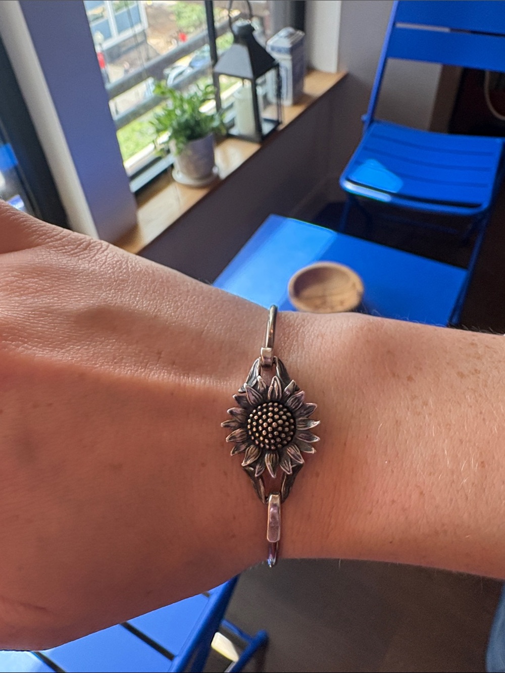 Sunflower Sterling Silver James Avery Bangle Bracelet